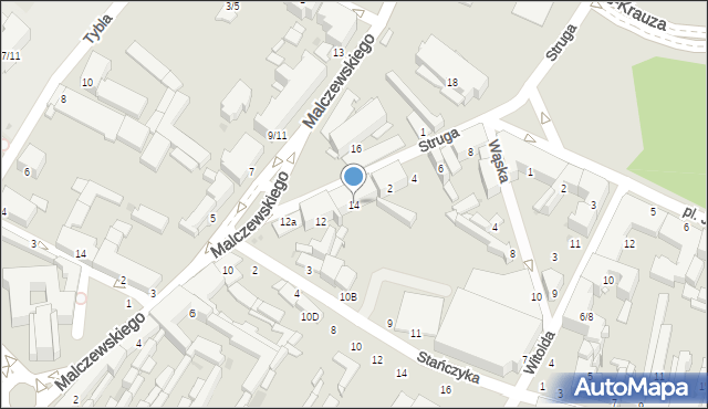 Radom, Malczewskiego Jacka, 14, mapa Radomia