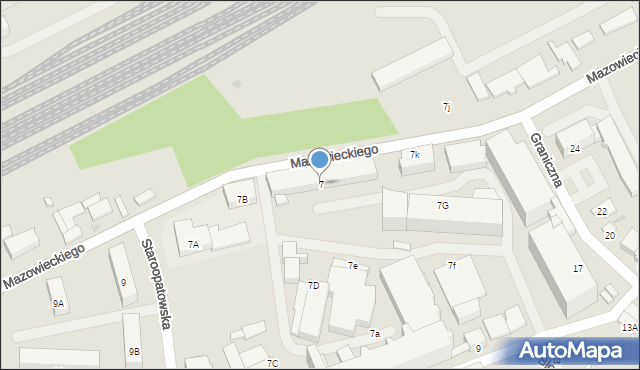 Radom, Mazowieckiego Tadeusza, 7, mapa Radomia