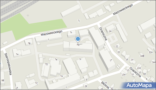 Radom, Mazowieckiego Tadeusza, 7G, mapa Radomia