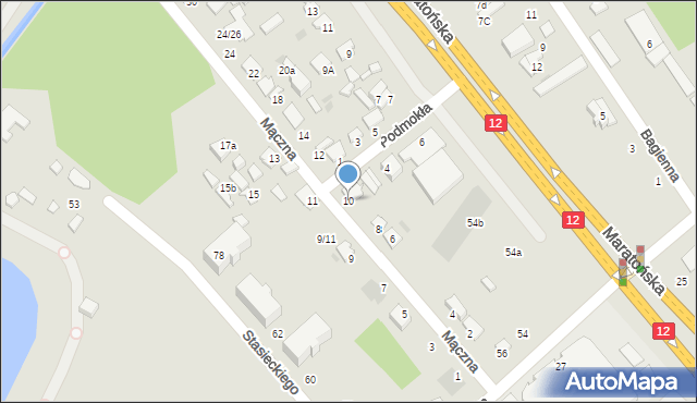 Radom, Mączna, 10, mapa Radomia