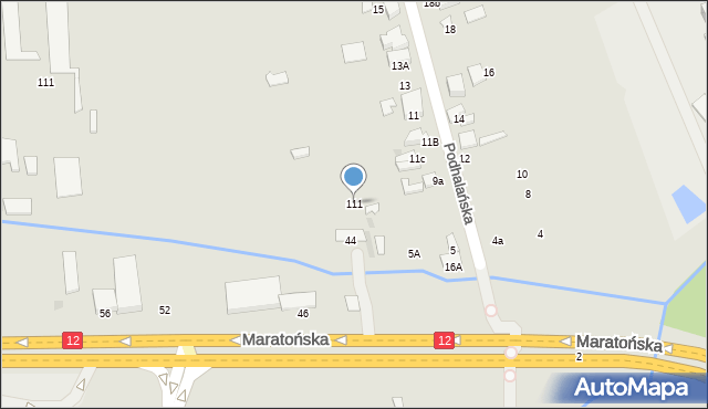 Radom, Maratońska, 111, mapa Radomia