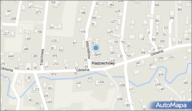 Radziechowy, Maciejków, 747, mapa Radziechowy