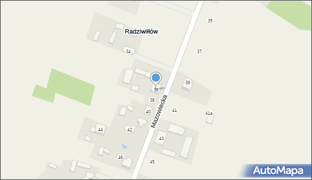 Radziwiłłów, Mazowiecka, 36, mapa Radziwiłłów