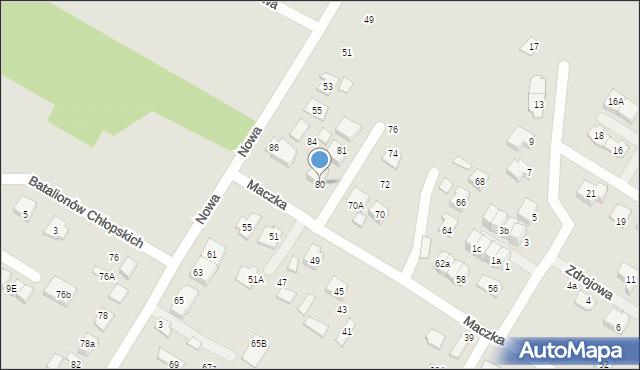 Radzymin, Maczka Stanisława, gen., 80, mapa Radzymin