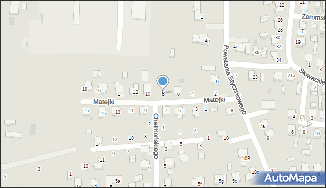 Radzyń Podlaski, Matejki Jana, 8, mapa Radzyń Podlaski