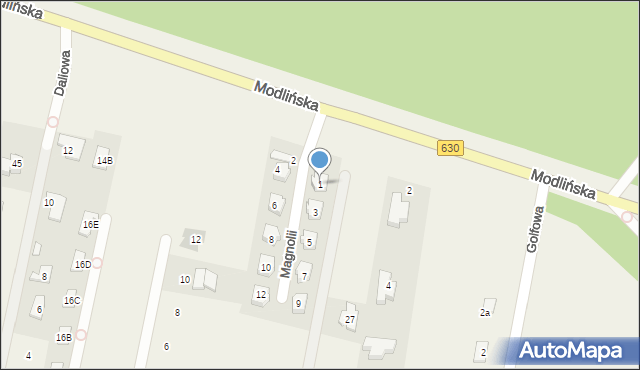 Rajszew, Magnolii, 1, mapa Rajszew