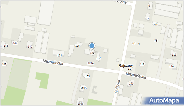 Rajszew, Mazowiecka, 124, mapa Rajszew