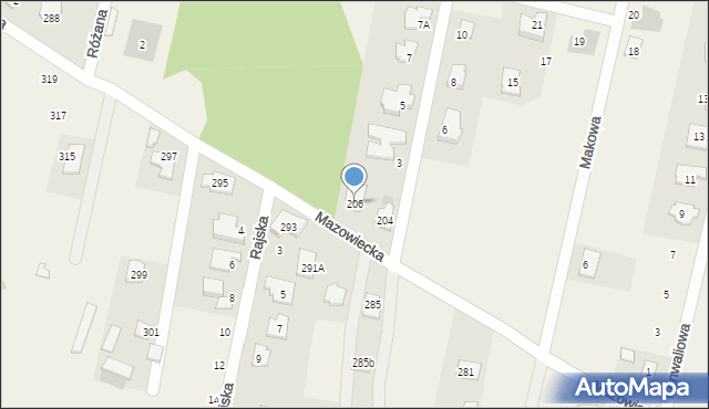 Rajszew, Mazowiecka, 206, mapa Rajszew