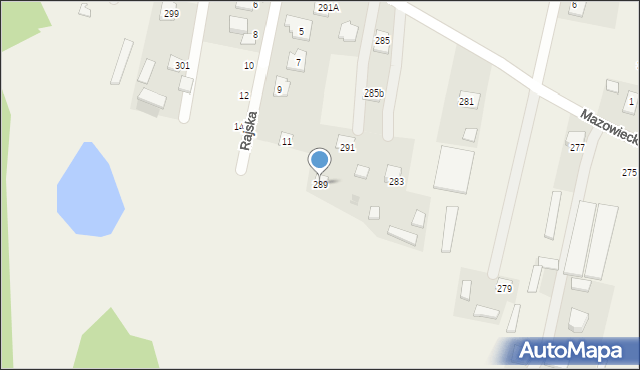 Rajszew, Mazowiecka, 289, mapa Rajszew