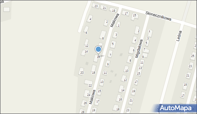 Raków Duży, Makowa, 16, mapa Raków Duży