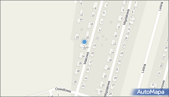 Raków Duży, Makowa, 22, mapa Raków Duży