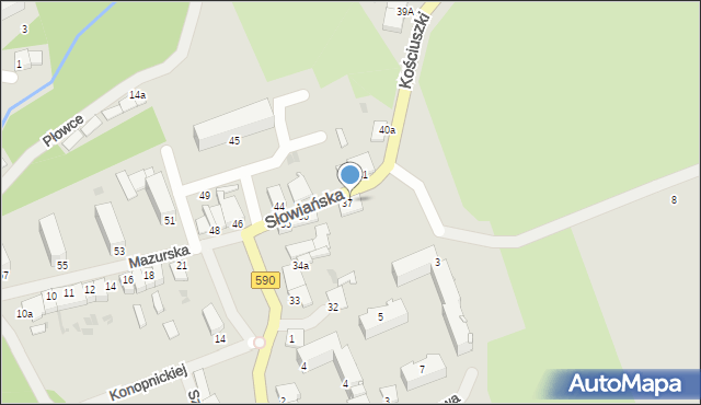 Reszel, Mazurska, 37a, mapa Reszel