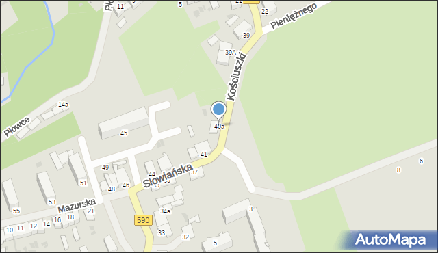 Reszel, Mazurska, 40a, mapa Reszel