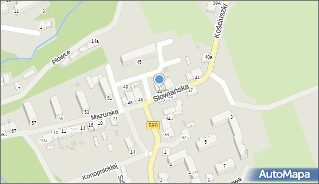 Reszel, Mazurska, 44, mapa Reszel