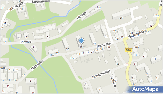 Reszel, Mazurska, 55, mapa Reszel