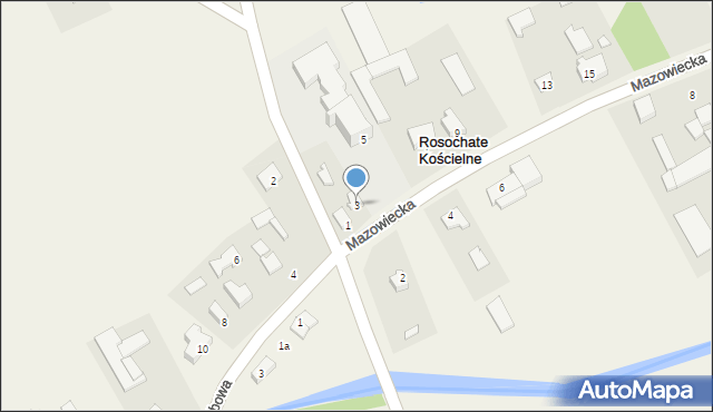 Rosochate Kościelne, Mazowiecka, 3, mapa Rosochate Kościelne