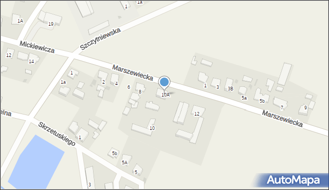 Rożnowo, Marszewiecka, 10A, mapa Rożnowo