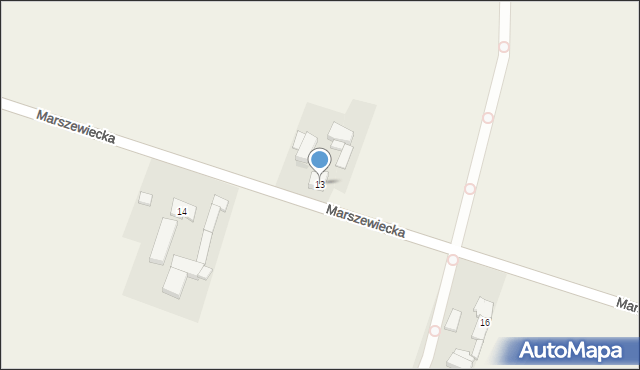 Rożnowo, Marszewiecka, 13, mapa Rożnowo