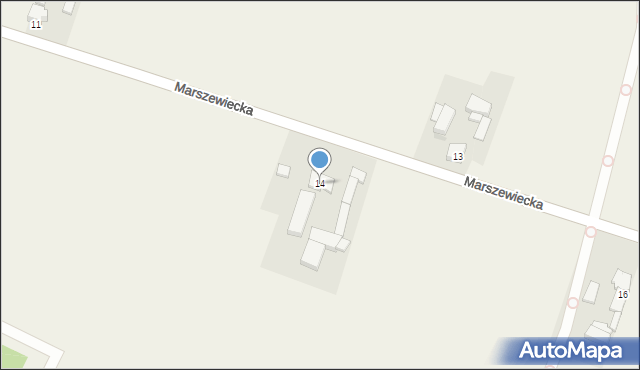 Rożnowo, Marszewiecka, 14, mapa Rożnowo