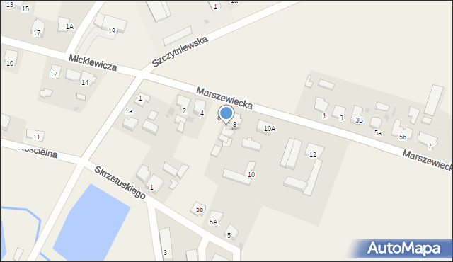 Rożnowo, Marszewiecka, 8a, mapa Rożnowo