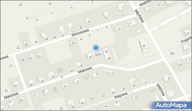 Różyny, Makowa, 4, mapa Różyny