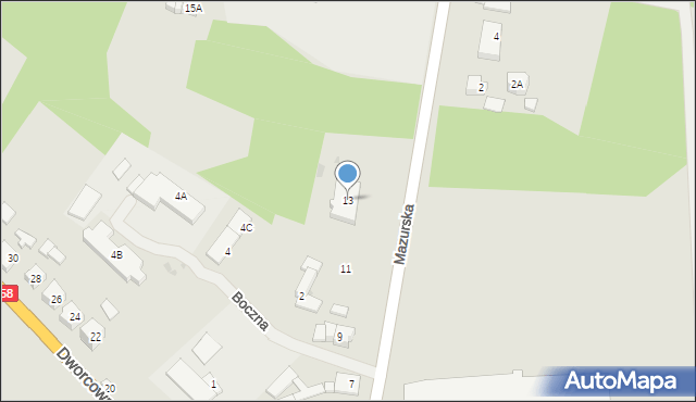 Ruciane-Nida, Mazurska, 13, mapa Ruciane-Nida