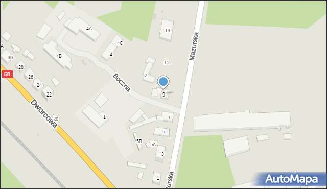 Ruciane-Nida, Mazurska, 9, mapa Ruciane-Nida