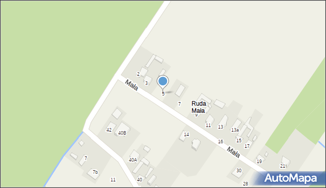 Ruda, Mała, 5, mapa Ruda