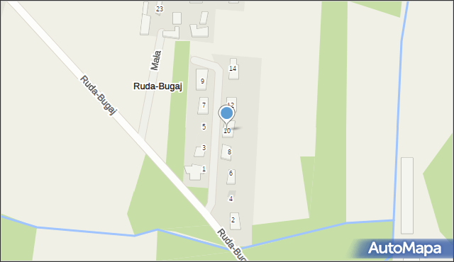 Ruda-Bugaj, Mała, 10, mapa Ruda-Bugaj