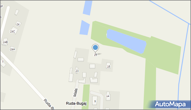 Ruda-Bugaj, Mała, 15, mapa Ruda-Bugaj