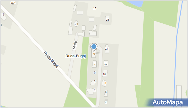 Ruda-Bugaj, Mała, 9, mapa Ruda-Bugaj