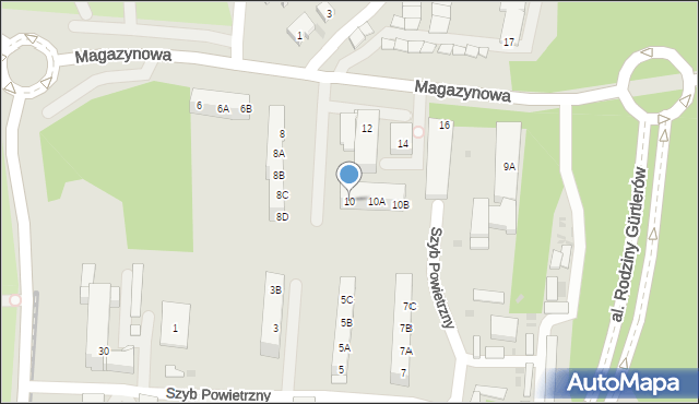 Ruda Śląska, Magazynowa, 10, mapa Rudy Śląskiej