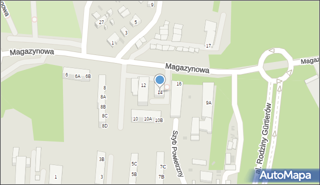 Ruda Śląska, Magazynowa, 14, mapa Rudy Śląskiej