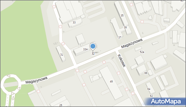 Ruda Śląska, Magazynowa, 32, mapa Rudy Śląskiej