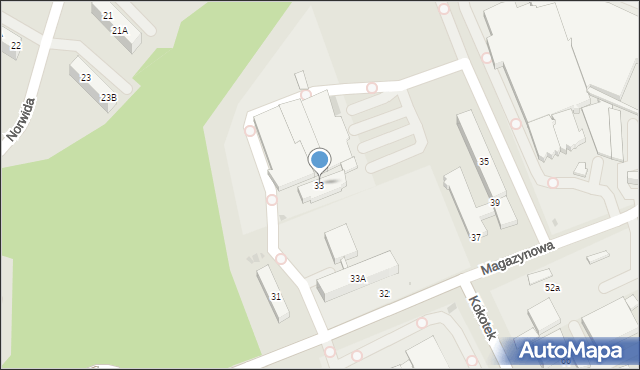 Ruda Śląska, Magazynowa, 33, mapa Rudy Śląskiej