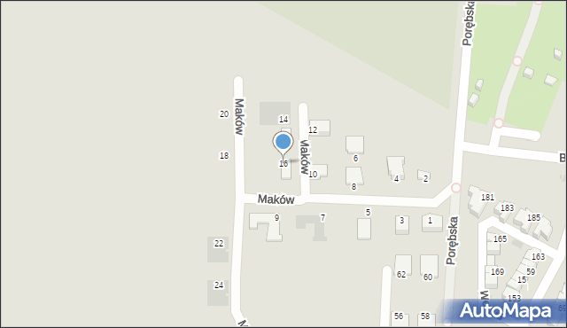 Ruda Śląska, Maków, 16, mapa Rudy Śląskiej