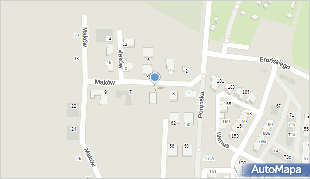 Ruda Śląska, Maków, 5, mapa Rudy Śląskiej