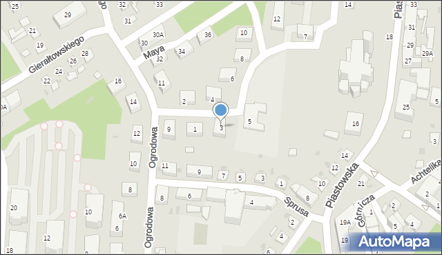 Ruda Śląska, Maya Antoniego, 3, mapa Rudy Śląskiej