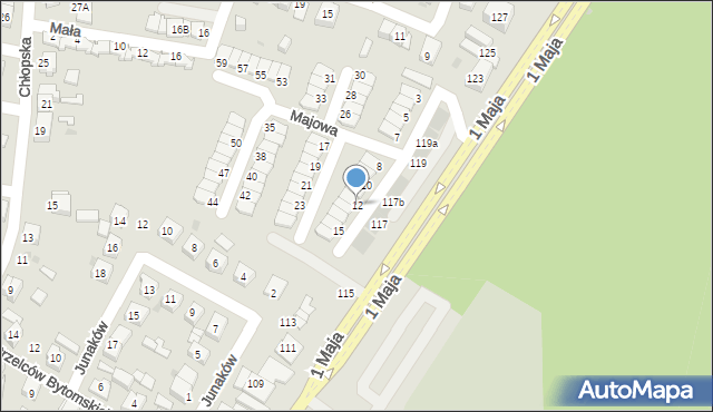 Ruda Śląska, Majowa, 12, mapa Rudy Śląskiej