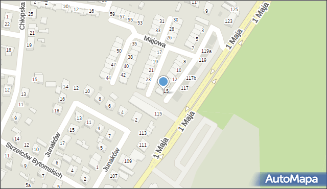 Ruda Śląska, Majowa, 16, mapa Rudy Śląskiej