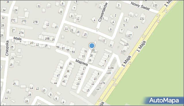 Ruda Śląska, Majowa, 29, mapa Rudy Śląskiej