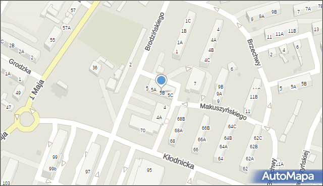 Ruda Śląska, Makuszyńskiego Kornela, 5B, mapa Rudy Śląskiej