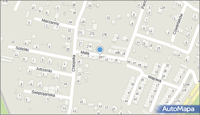 Ruda Śląska, Mała, 10, mapa Rudy Śląskiej