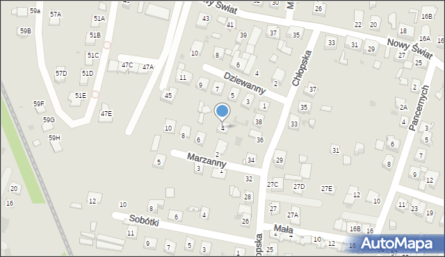 Ruda Śląska, Marzanny, 4, mapa Rudy Śląskiej