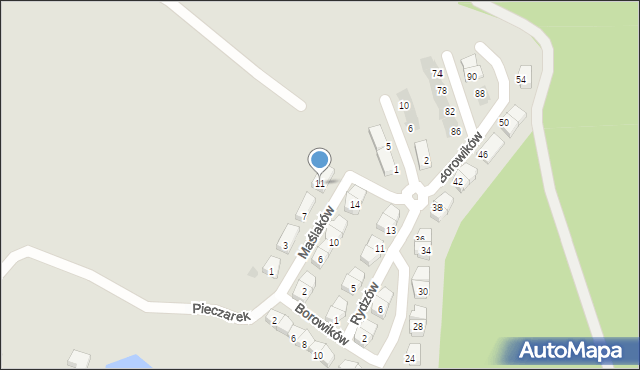 Ruda Śląska, Maślaków, 11, mapa Rudy Śląskiej