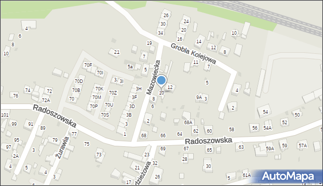 Ruda Śląska, Mazowiecka, 10, mapa Rudy Śląskiej