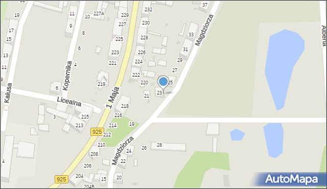 Ruda Śląska, Magdziorza Ryszarda, 23A, mapa Rudy Śląskiej