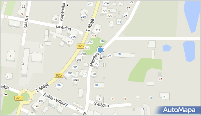 Ruda Śląska, Magdziorza Ryszarda, 24, mapa Rudy Śląskiej