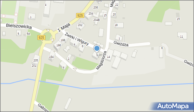Ruda Śląska, Magdziorza Ryszarda, 7, mapa Rudy Śląskiej