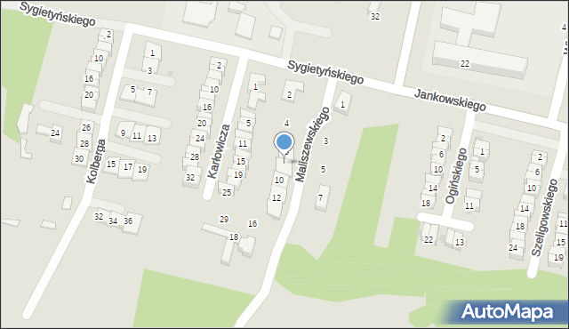 Ruda Śląska, Maliszewskiego Witolda, 8, mapa Rudy Śląskiej